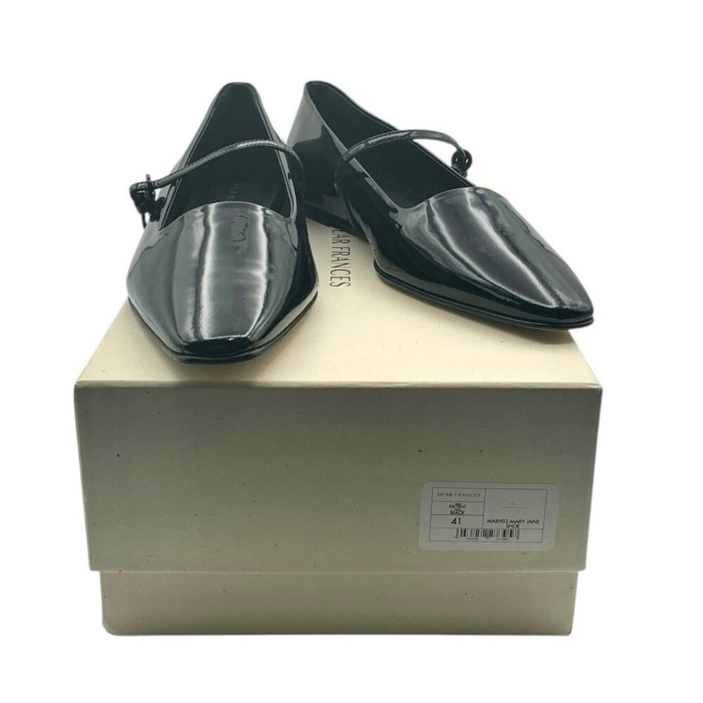 Dear Frances Mary Jane Patent Leather‎ Flats Black Italian EU 41 US 11 NWT